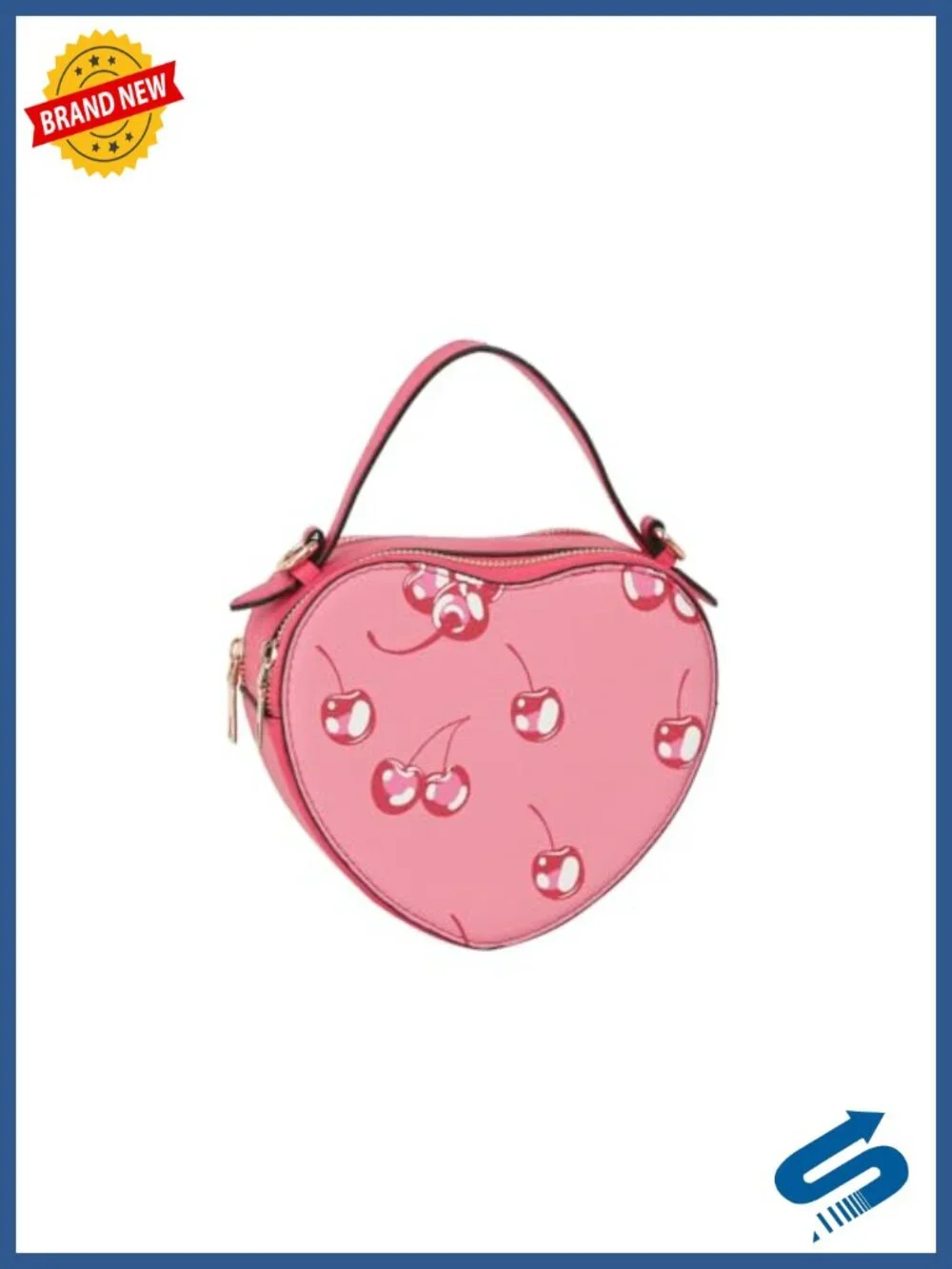 Vegan Leather Heart Crossbody Bag with Top Handle